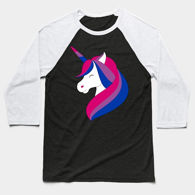 Bisexual Unicorn Baseball T-Shirt by Pridish